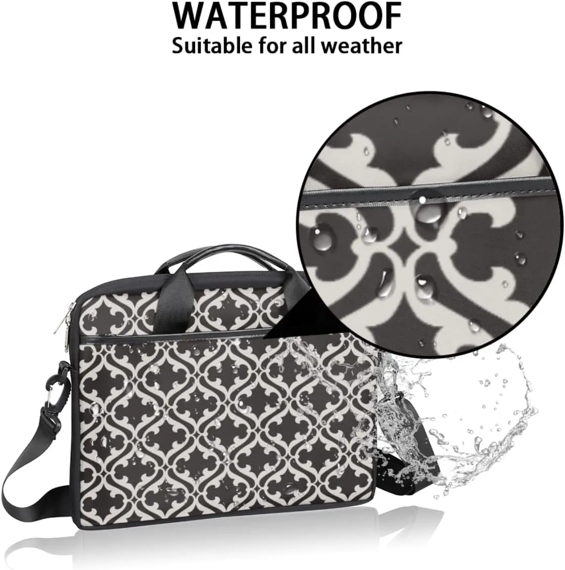 Grape Wine Bottle Laptop Shoulder Messenger Bag Waterproof Laptop Briefcase Handle Padded Strap