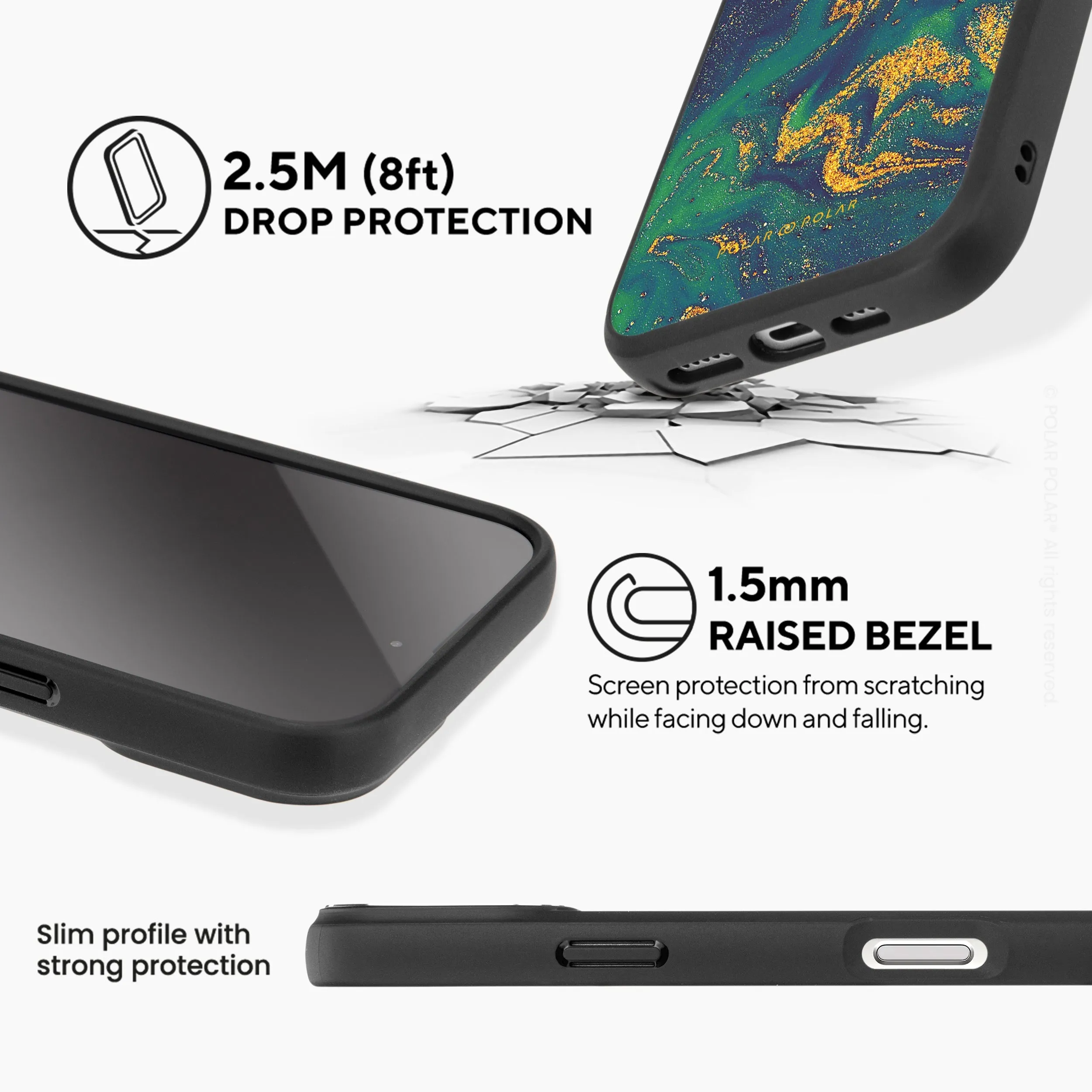 Green Night Quicksand - iPhone 16 Frosted Black Bumper MagSafe Case