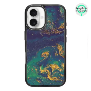 Green Night Quicksand - iPhone 16 Frosted Black Bumper MagSafe Case