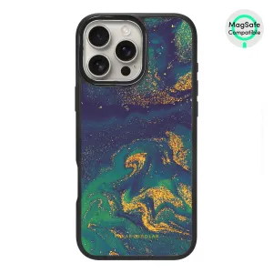 Green Night Quicksand - iPhone 16 Pro Max Frosted Black Bumper MagSafe Case