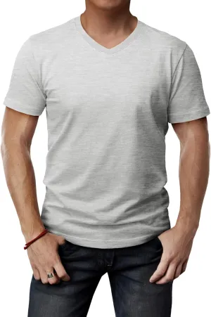 H2H Mens Casual Slim Fit Short Sleeve T-Shirts Soft Lightweight V-Neck/Crew-Neck Size XS to 3XL