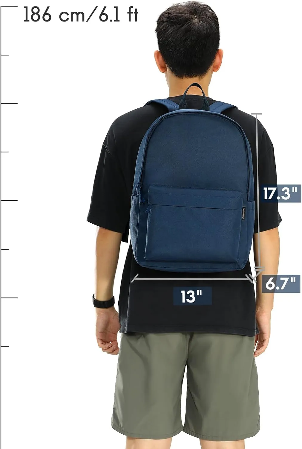 Haimont Lightweight Travel Backpack 20L, Carry on Backpack, Casual Laptop Daypack with Laptop Compartment for Hiking Outdoor Sports, Navy Blue