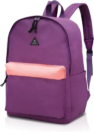 Haimont Lightweight Travel Daypack Backpack, 20L Simple Backpack for Traveling Work, Casual Laptop Bookbag Aesthetic, Dull Purple
