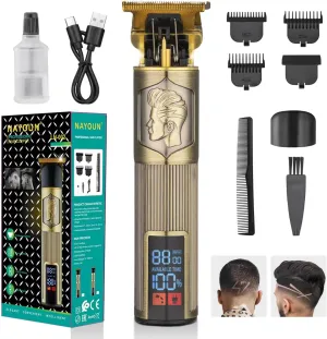 Hair Clippers for Men Professional Hair Trimmer Barbers Beard Trimmer Shaver Razor T Blade Liner Trimmer Hair Grooming Cutting Kit at Home Cordless Rechargeable Zero Gapped Edgers Gifts for Men