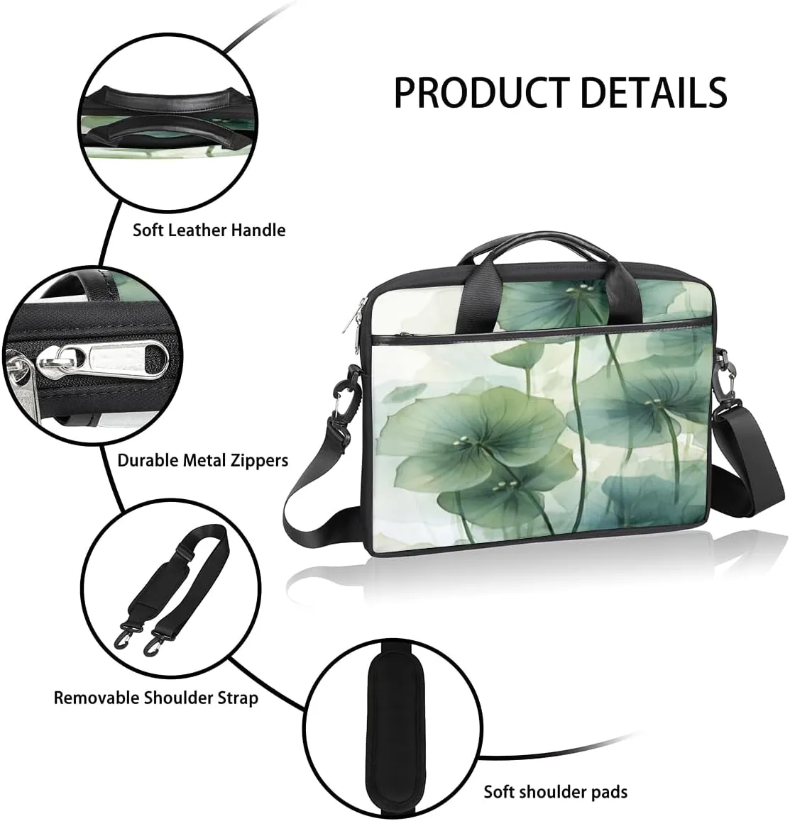 Halloween Town Laptop Bag for Men Women 13-15 Inch Case Bags Sleeve Shoulder with Anti Slip Removable The Pad Straps
