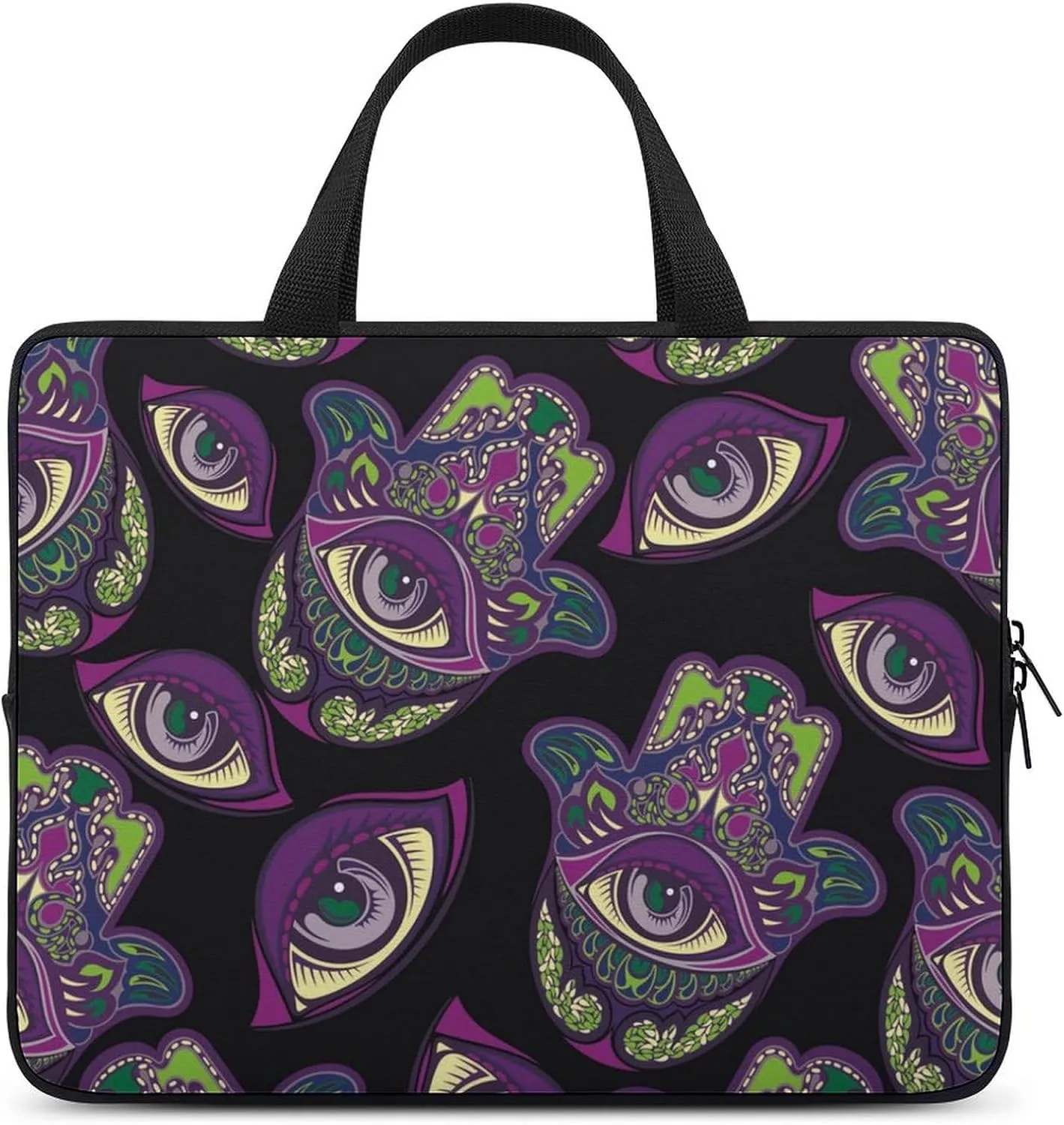 Hamsa Evil Eye Hand of Fatima Holder Laptop Sleeve Bag Computer Protective Case Handbag Shoulder Bags