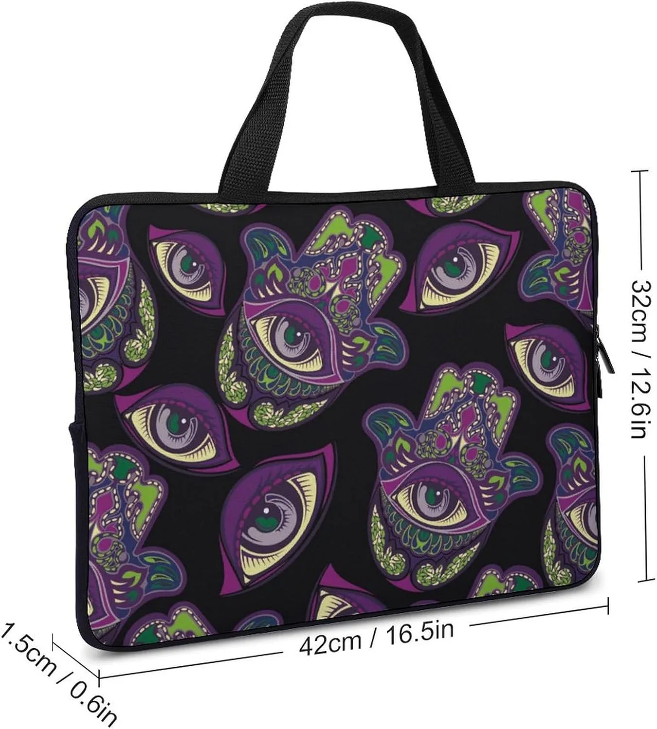 Hamsa Evil Eye Hand of Fatima Holder Laptop Sleeve Bag Computer Protective Case Handbag Shoulder Bags