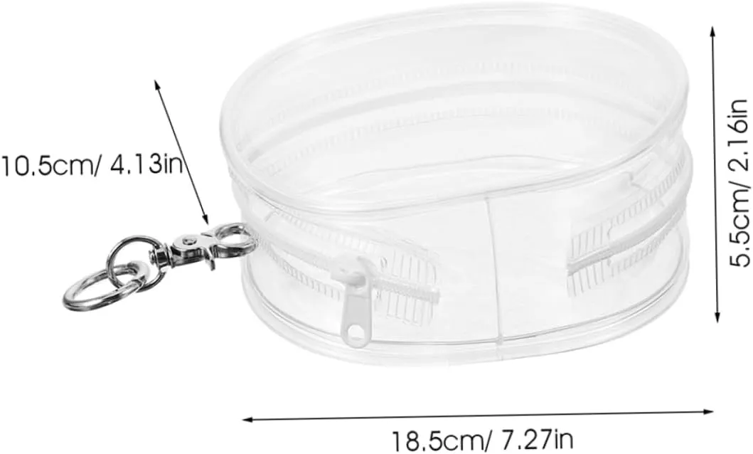 HANABASS 1set Transparent Doll Storage Bag Display Case with Keychain for and Organization of Collectible Figures 3pcs
