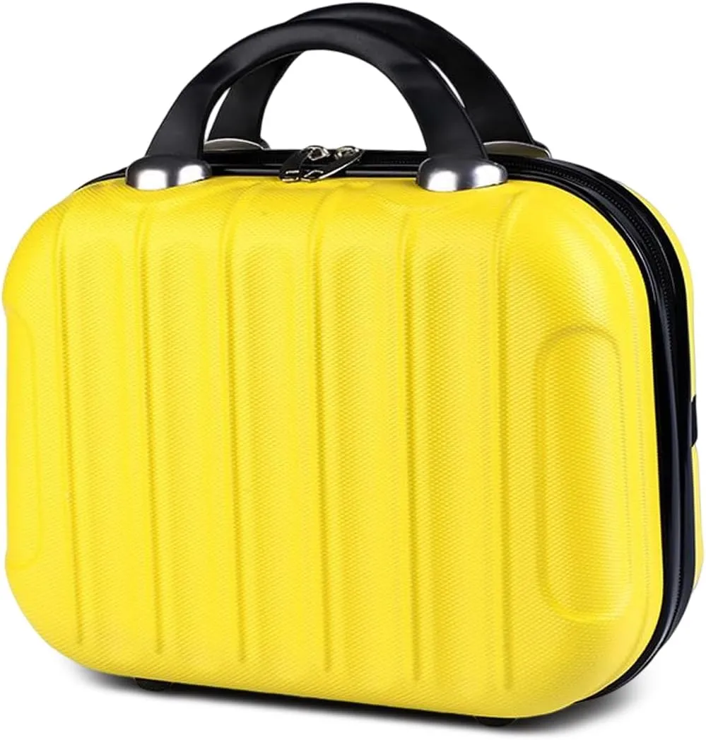Hard Shell Vanity Cases with Elastic Band and Zipper, Portable Waterproof ABS Beauty Case, Cosmetic Case for Women Girl