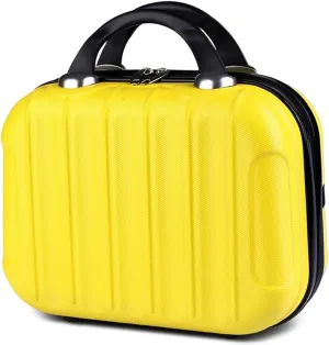 Hard Shell Vanity Cases with Elastic Band and Zipper, Portable Waterproof ABS Beauty Case, Cosmetic Case for Women Girl
