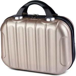 Hard Shell Vanity Cases with Elastic Band and Zipper, Portable Waterproof ABS Beauty Case, Cosmetic Case for Women Girl