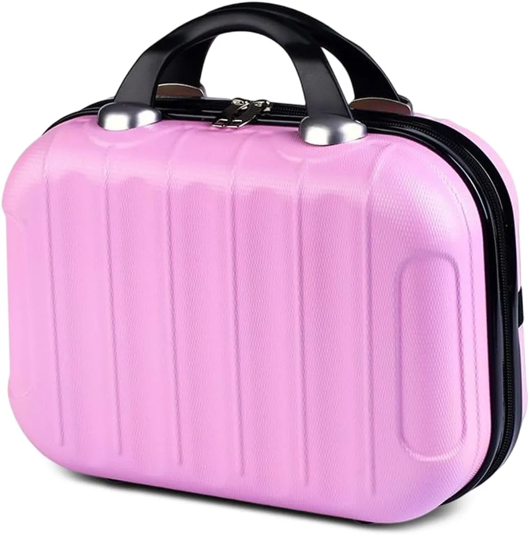 Hard Shell Vanity Cases with Elastic Band and Zipper, Portable Waterproof ABS Beauty Case, Cosmetic Case for Women Girl