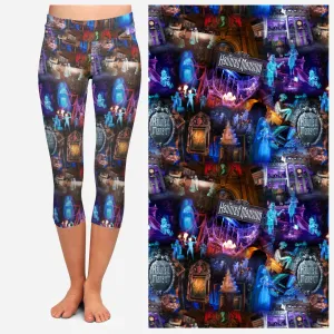 Haunted Mansion V-WAIST Capri Leggings with pockets