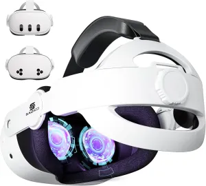 Head Strap for Meta Oculus Quest 3S/ Quest 3, Pressure-Free Elite Strap Accessories Replacement, Adjustable Headband Soft Cushion VR Headset Enhanced Comfort & Balanced Fit for Longer Immersion