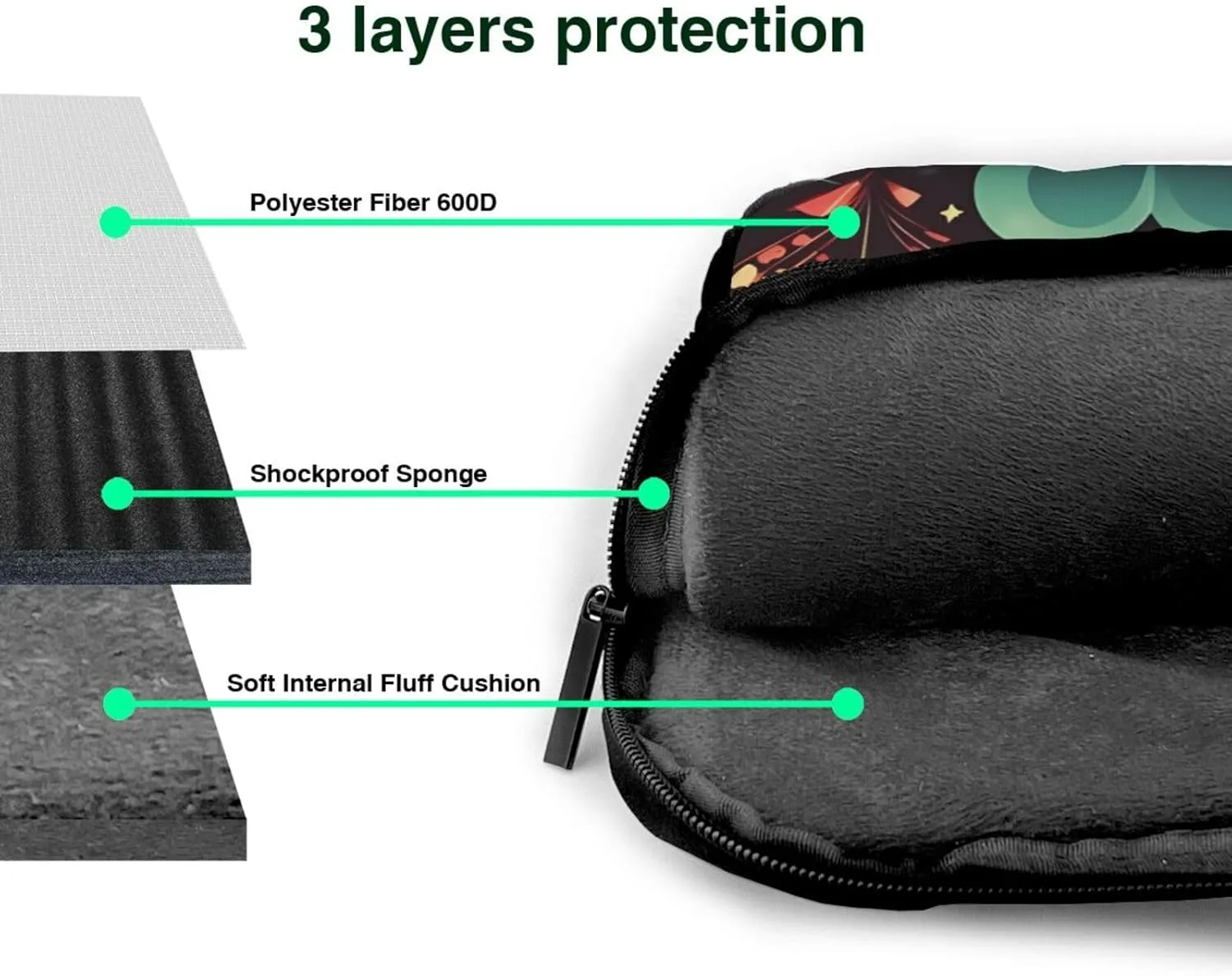 Heart Crush Flower Laptop Shoulder Bag Portable Laptop Bag Laptop Case Crossbody Briefcase w/Strap Handle