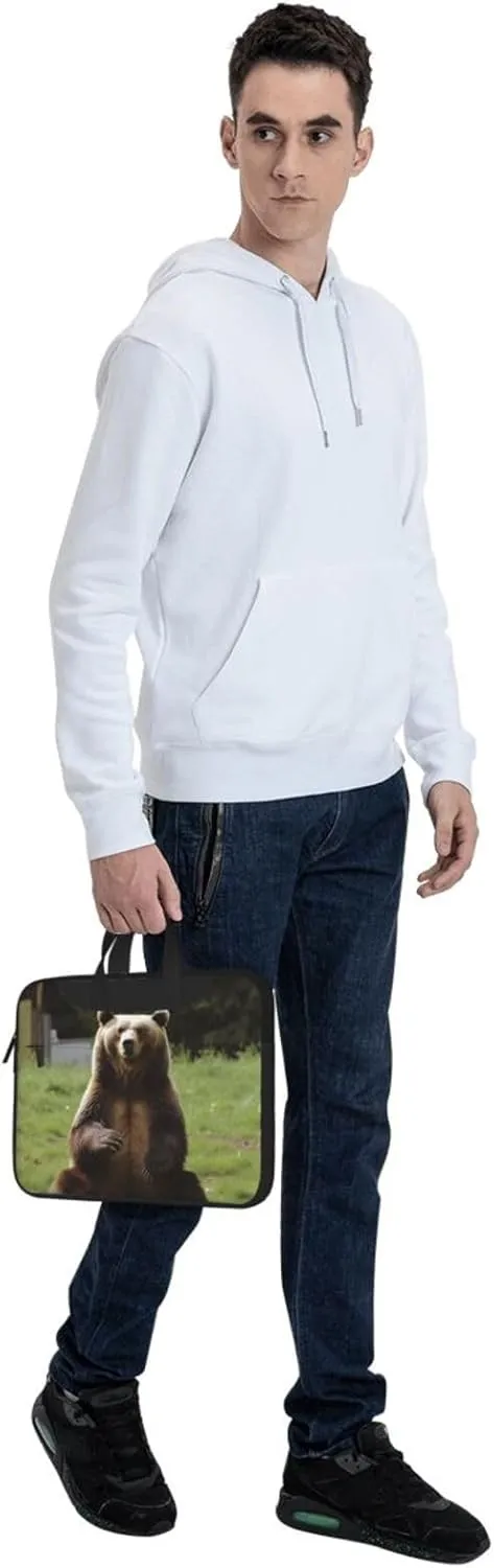 Hi Bear Sit on the lawn Laptop Tote Bag for Men Women Laptop Sleeve Shoulder Briefcase Messenger Computer Bag
