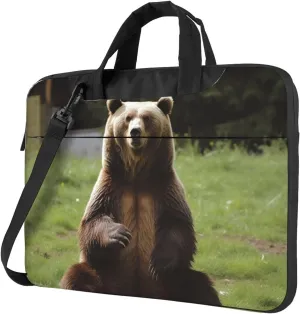 Hi Bear Sit on the lawn Laptop Tote Bag for Men Women Laptop Sleeve Shoulder Briefcase Messenger Computer Bag
