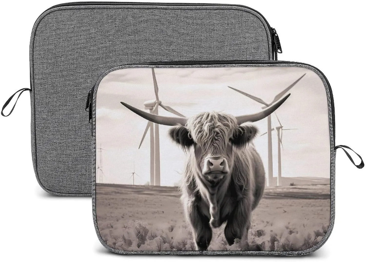 Highland Cow Windmill Laptop Bag Protective Laptop Sleeve Bag Briefcase Carrying Case Handbags for Men Women
