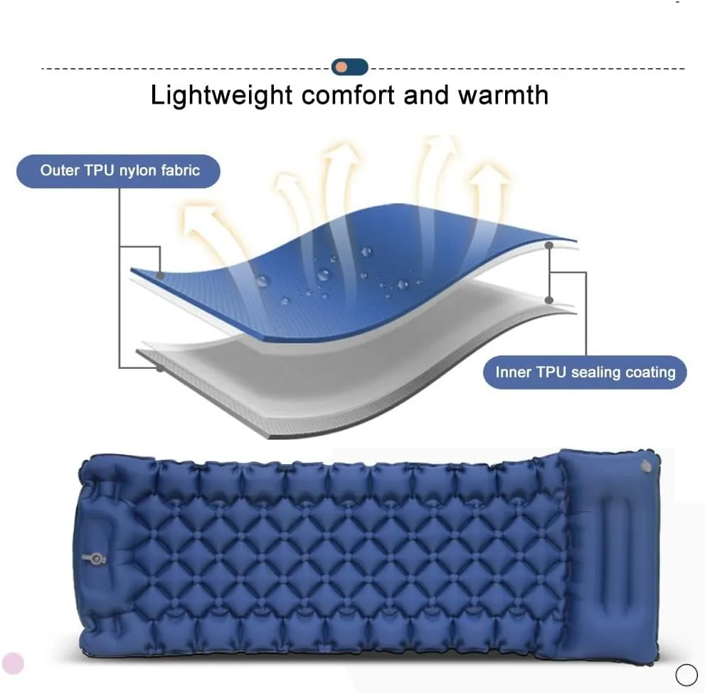 Hiking Equipment,camping Quilt Ultralight,camp Bed,Moisture-proof and Warm, Lightweight and Portable, Press-fit Inflatable Mattress for Camping in The Wild(Black)