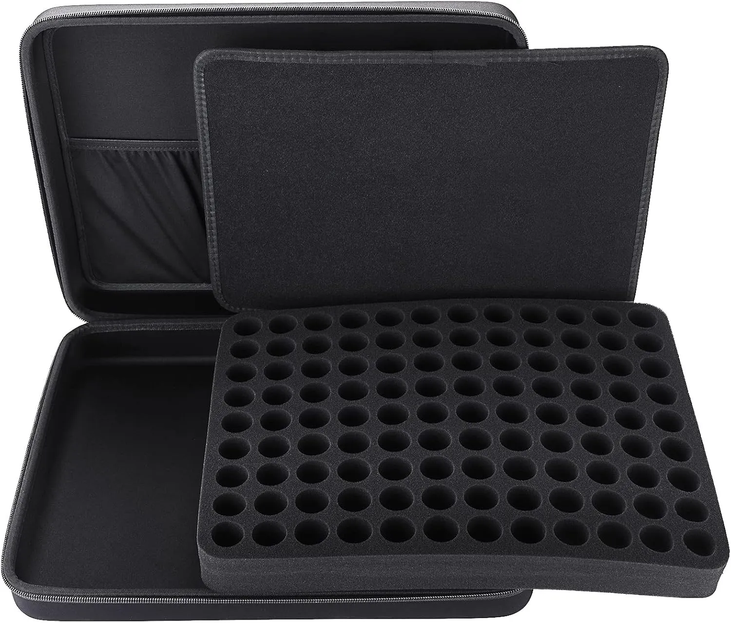 Hipiwe 108 Essential Oils Carrying Case Holds 5ml, 10ml, 15ml Bottles Hard Shell Exterior EVA Essential Oils Storage Organzier Bag with Foam Insert and Carrying Handle