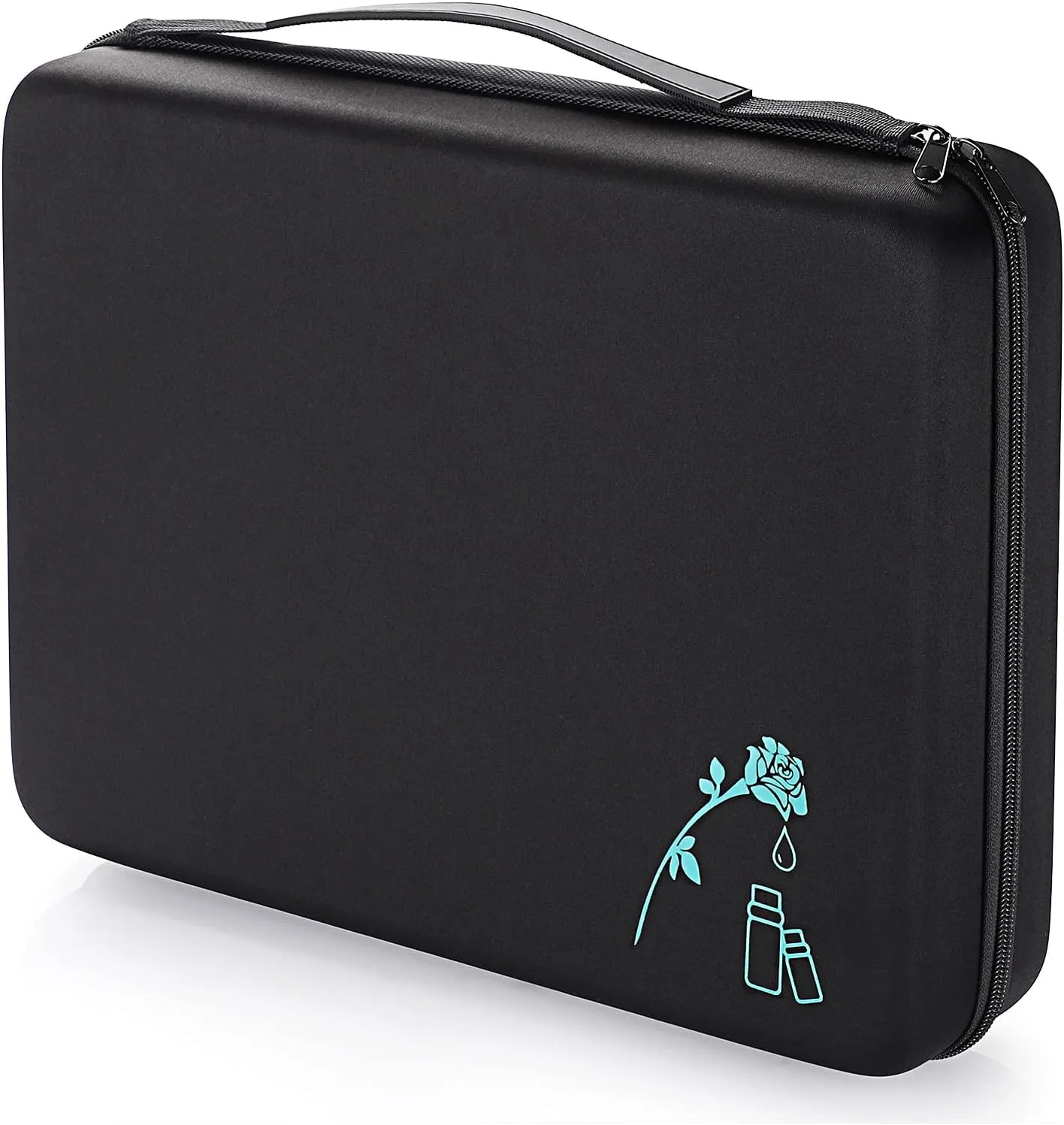 Hipiwe 108 Essential Oils Carrying Case Holds 5ml, 10ml, 15ml Bottles Hard Shell Exterior EVA Essential Oils Storage Organzier Bag with Foam Insert and Carrying Handle