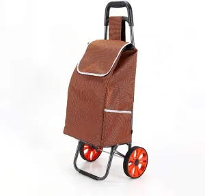 Home Large Folding Lightweight Wheeled Shopping Trolley,Foldable Push Cart Luggage Bag with Wheels,F