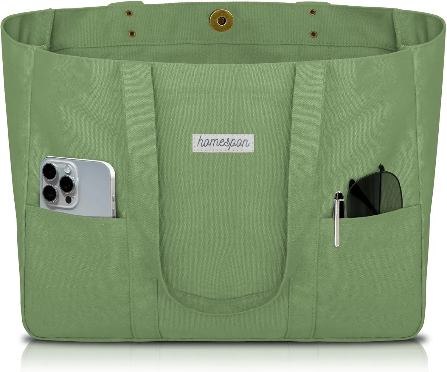 HOMESPON Large Canvas Tote Bag for Women Everything Bag with Pockets and Laptop Sleeve