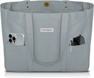 HOMESPON Large Canvas Tote Bag for Women Everything Bag with Pockets and Laptop Sleeve