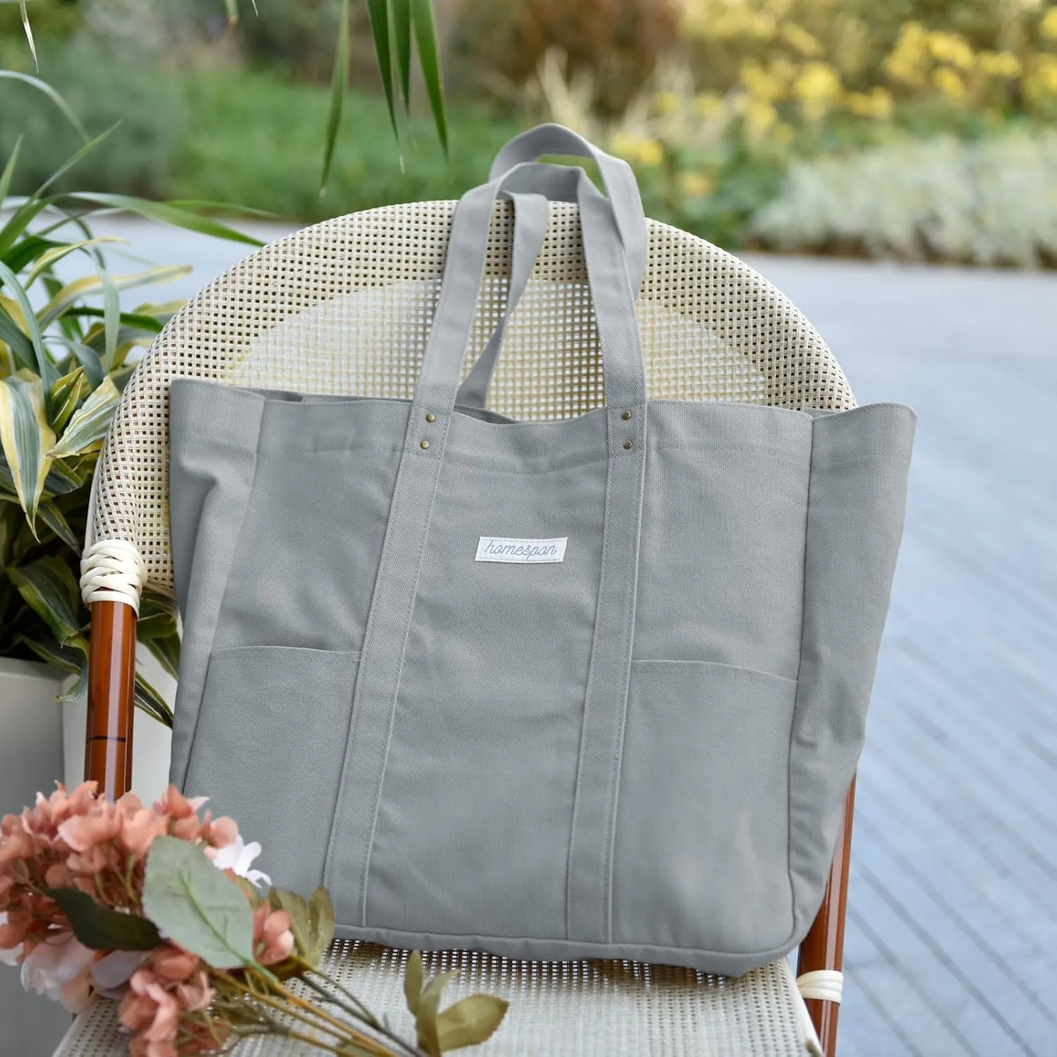 HOMESPON Large Canvas Tote Bag for Women Everything Bag with Pockets and Laptop Sleeve