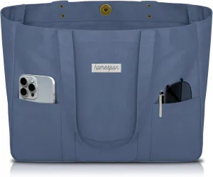 HOMESPON Large Canvas Tote Bag for Women Everything Bag with Pockets and Laptop Sleeve