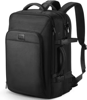 HOMIEE Carry On Luggage 22x14x9 Airline Approved 50L Travel Backpack, Extra Large Expandable Laptop Backpack, Black
