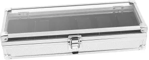 Homoyoyo 1Pc Watch Display Case with Transparent Window Jewelry Organizer for Watches Durable Silver Storage Box for Watches and Accessories