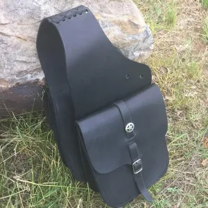 Horse Saddle Bag Cowhide Genuine Leather Western Equestrian Trail Simple Horse Saddle Bag Pack Equipment Horse Saddle Bags Size: 10” L x 10” W x 3 ½” D inches, SMPL84