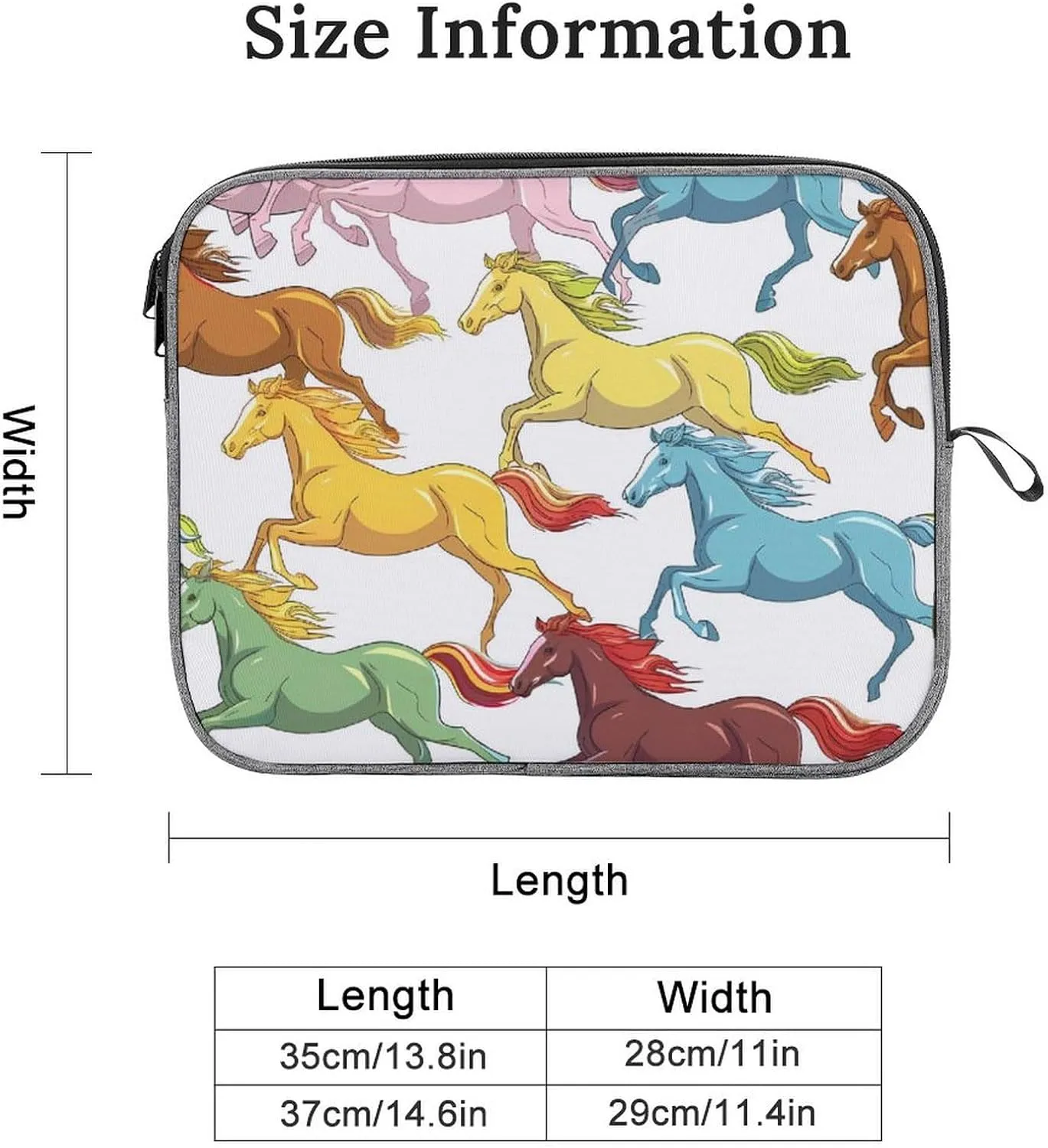 Horses Run Wild Laptop Bag Protective Laptop Sleeve Bag Briefcase Carrying Case Handbags for Men Women