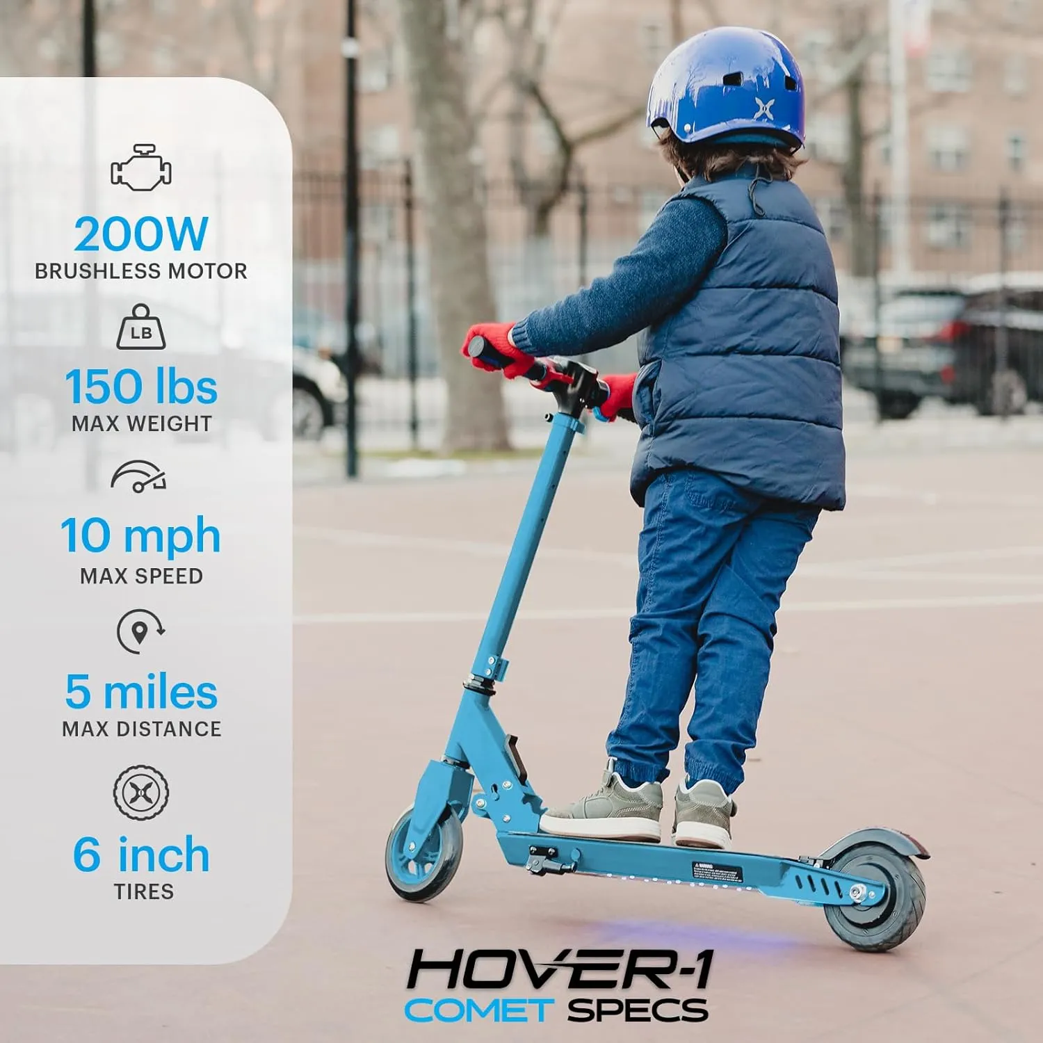 Hover-1 Comet Foldable Electric Scooter with 200W Motor, 10 mph Max Speed, and 5 Miles Max Range