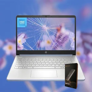 HP 14" Laptop, Microsoft 365, Copilot AI, 8GB RAM, 640GB Storage (128GB UFS with Skyerd 512GB Portable SSD),13th Gen 4 Cores Intel Processor, Wi-Fi 6, Long Battery, Blue,Win 11 Home