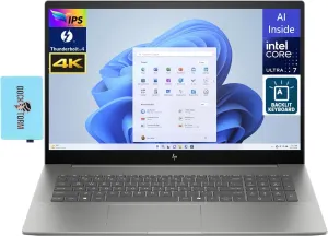 HP Envy 17t AI PC 17.3" IPS 4K UHD Display (16-Core Intel Ultra 7-155H (Beats i7-13700H), 64GB DDR5, 2TB PCIe SSD, Backlit KYB, 2 Thunderbolt 4, WiFi 6E, Win 11 Home) w/DKZ USB Port Expander