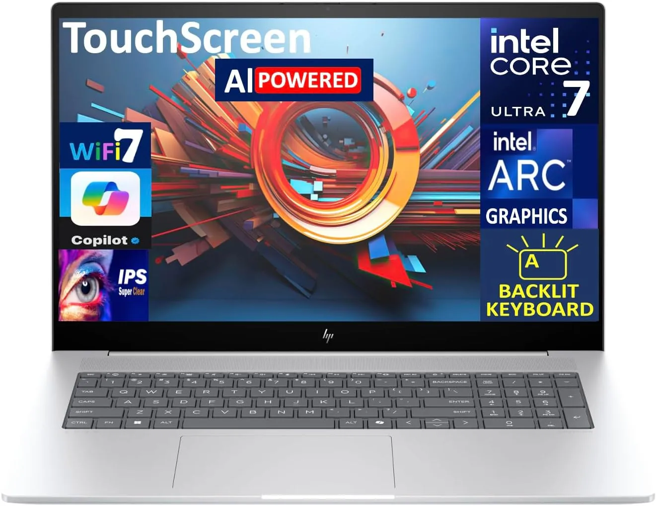 HP Envy AI Powered Laptop 17.3" Touchscreen IPS FHD Display (Intel Ultra 7-155H, 64GB DDR5, 2TB PCIe SSD, Intel Arc, Backlit KB, Thunderbolt 4, WiFi 7, Webcam, Win 11 Pro) w/DKZ USB Port Expander