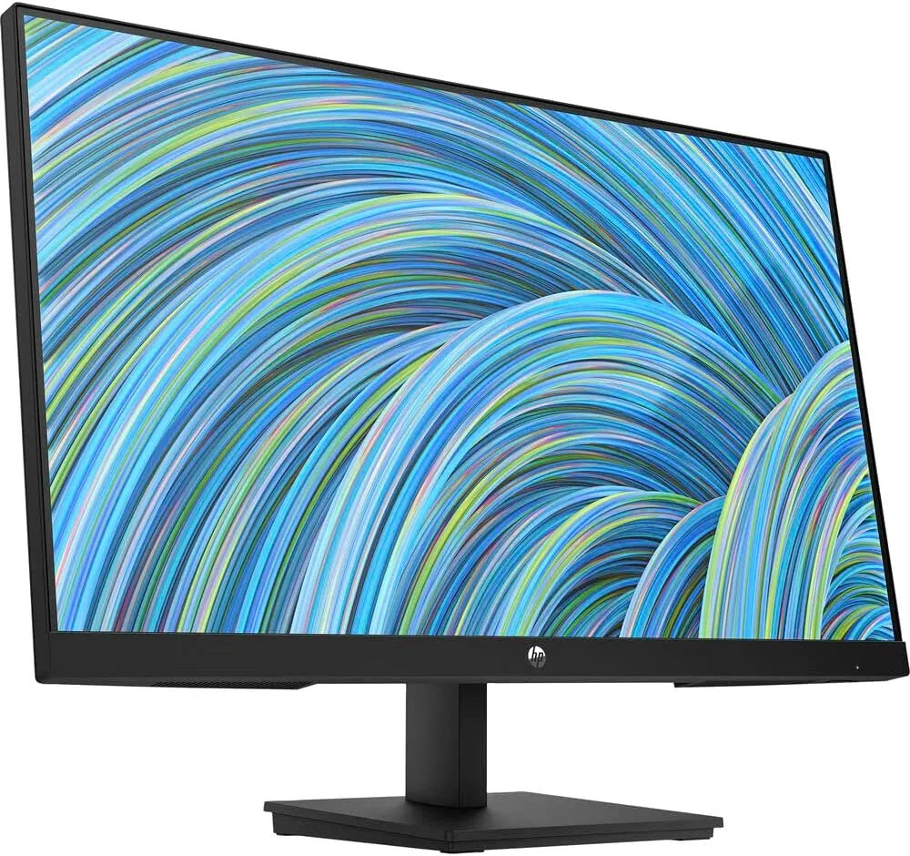 HP V24v G5 24" FHD Computer Monitor (1920x1080), 75Hz Anti-Glare Display, AMD FreeSync, HDMI, VESA Mount, Black, with Dockztorm Dock