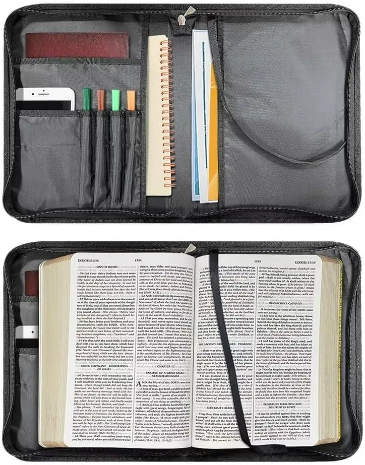 Hummingbird Peony Print Bible Cover Case Faux Leather Study Bible Carrying Cases Lightweight Bible Carrier Tote Bag Handbag with Detachable Shoulder Strap Bible Journaling Supplies, XL