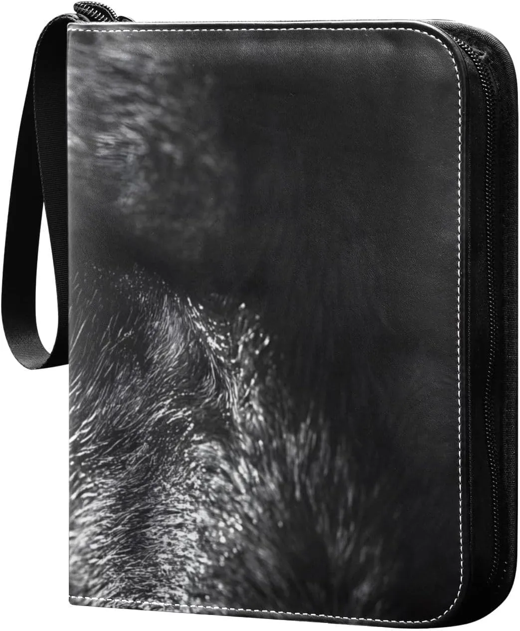 Hunting Wolf Eyes Card Binder 4 Pocket Trading Card Album Fits 400 Sports/Game Cards, PU Cover 3 Ring Card Collection with 50 Removable Sleeves