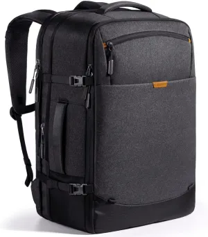 Inateck 38-46L Large Travel Carry on Laptop Backpack for Men and Women, Expandable Splash-resistant Cabin Luggage 22x14x9 Airline Approved, Compatible with 17.3 Inch Laptop, Black