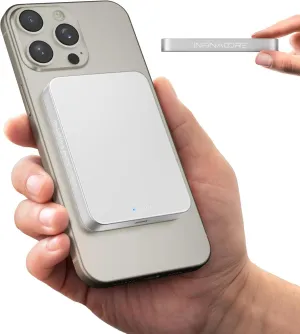 InfinaCore for MagSafe Battery Pack - 0.42’’ Ultra Slim 5000mAh Fast Charging Portable Charger for iPhone - 20W USB C Input/Output - Wireless Magnetic Power Bank for iPhone 16/15/14/13/12/Pro/Max/Plus