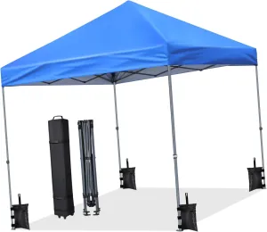 Instant Canopy Tent Sun Shelter with Wheeled Carry Bag for Outdoor Events Camping and Beach Use