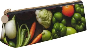 Introduction of various vegetables Print PVC Coin Purse Money Bag Makeup Case Pencil Pouch Zipper stationery case Women Men