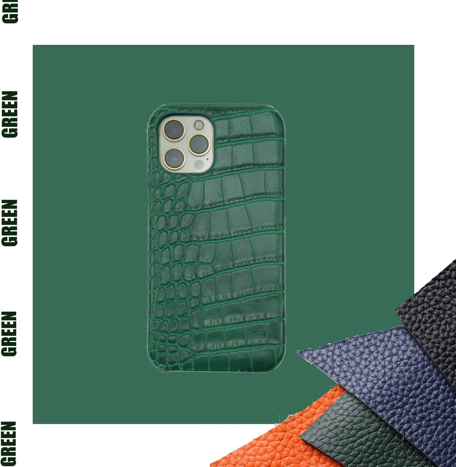 iPhone 14 Case Leather Classic Retro Pattern Cover Soft TPU Slim Shockproof Phone Cases Designer Leather Case for iPhone 14 Case Fashion Luxury Elegant Green