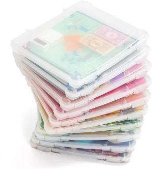 IRIS USA Board Game Storage Organizer Portable Plastic Project Case Box with Snap-Tight Latch, 10-Pack, Bin for Puzzles Magazine Craft Hobby Art Supplies, Fits 8.5" x 11" and A4 Papers, Slim, Clear