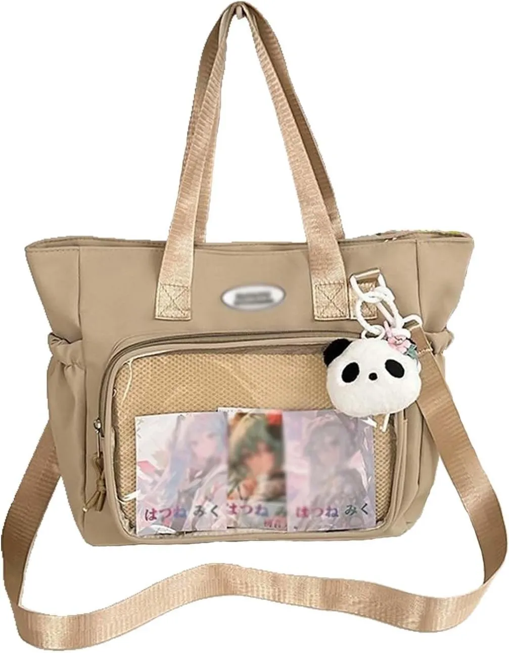 Ita Bag with Insert Canvas messenger bag Ita Tote Bag Clear Window for Pins Shoulder Bag