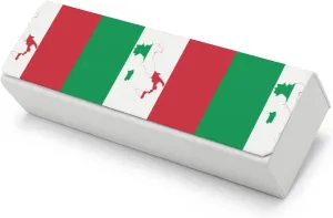 Italian Map on Italy Flag Funny Glass Case Hard Shell Eyeglasses Cases Glasses Holder Protector Box