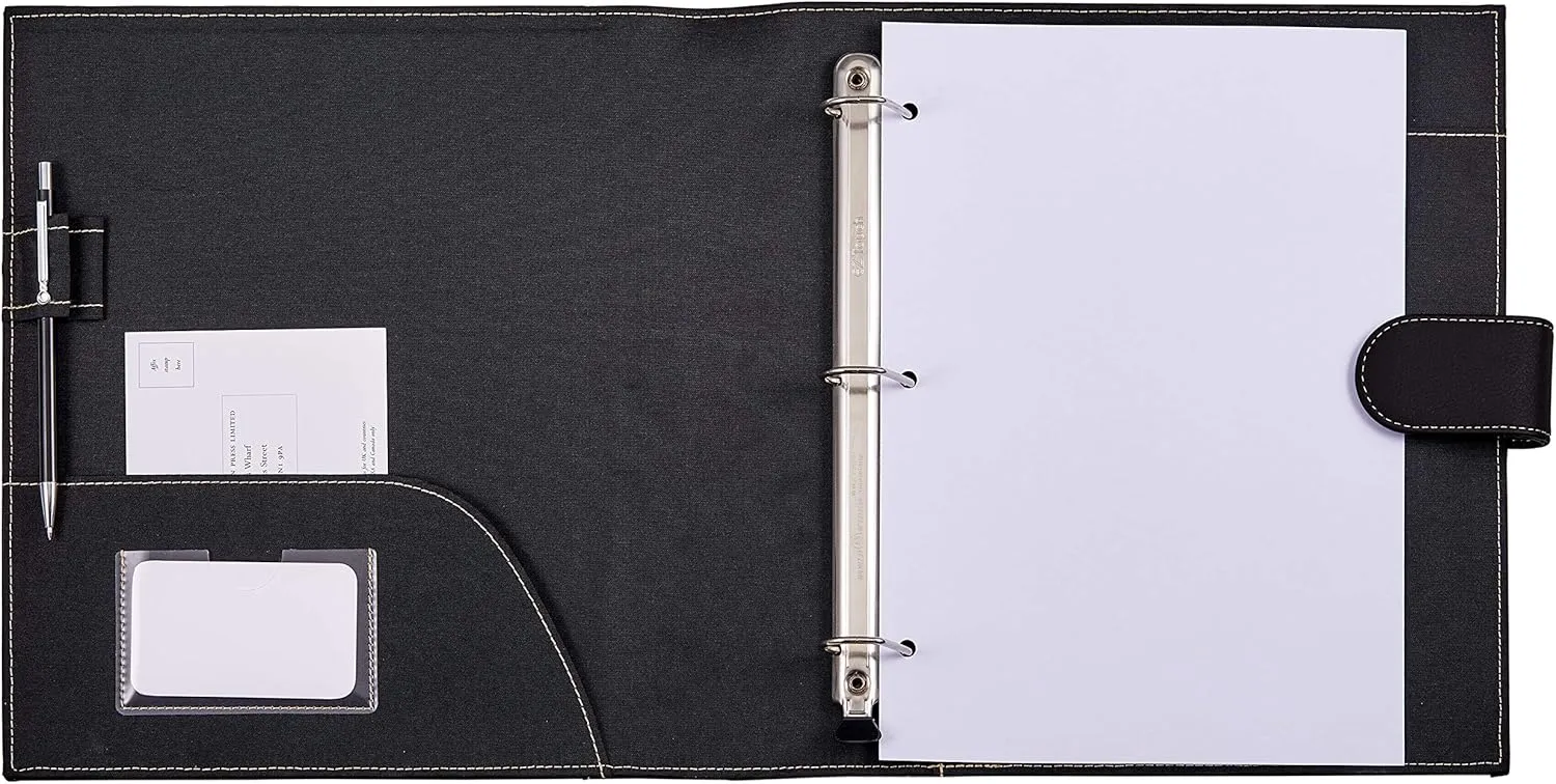 It's Academic Executive Faux Leather Portfolio Folder, Black